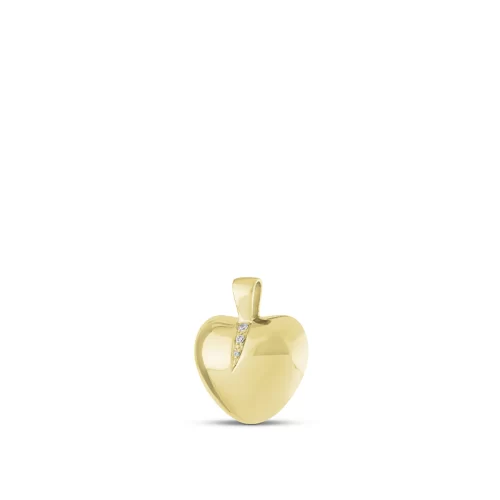 Apple-Shaped Cremation Pendant with Gemstone Inlay