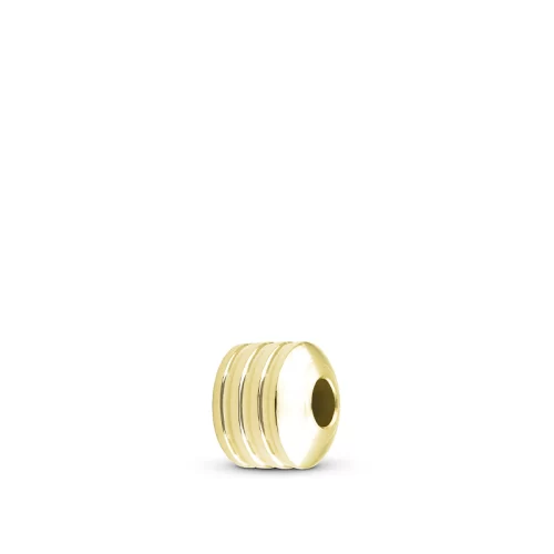 Ribbed Memorial Bead Charm for Ashes