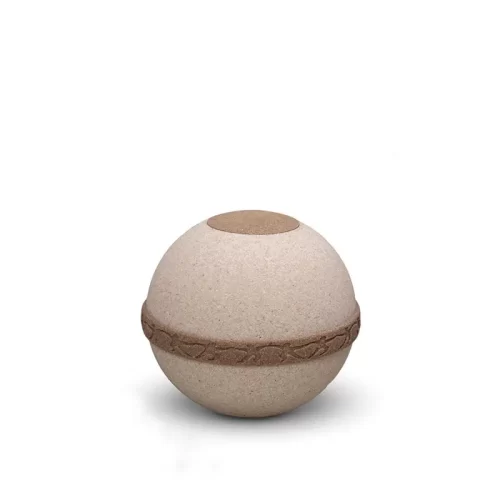 Sustainable Large Globe Cremation Urn - Light/Dark Brown Cuarzo Bio Urn