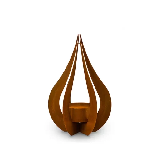 Corten Steel Teardrop Cremation Urn - Outdoor Garden Urn