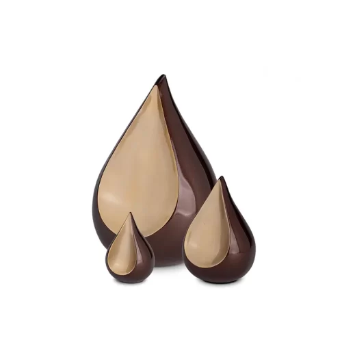 Teardrop-Shaped Metal Urn for Ashes