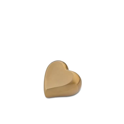Gold Matte Heart-Shaped Keepsake Urn for Ashes