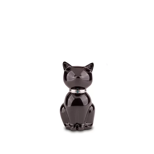 Cat Shaped Metal Pet Urn - Elegant Memorial for Feline Companions
