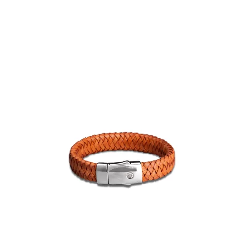 Handcrafted Wide Leather Bracelet for Ashes with Silver Push-Button Clasp