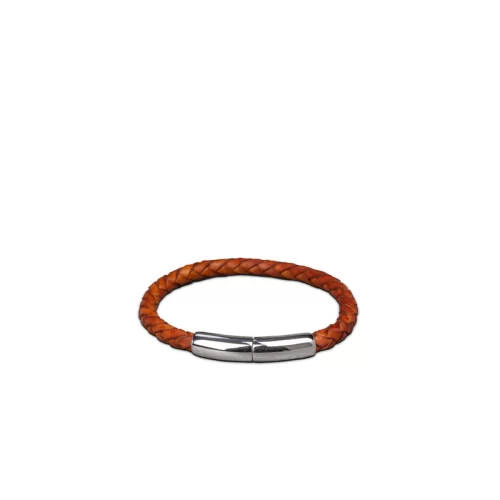 Handcrafted Wide Leather Bracelet for Ashes with Silver Push-Button Clasp