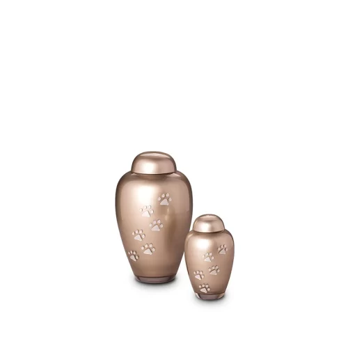 Crystal Paw Print Pet Urn - Elegant Memorial for Beloved Pets