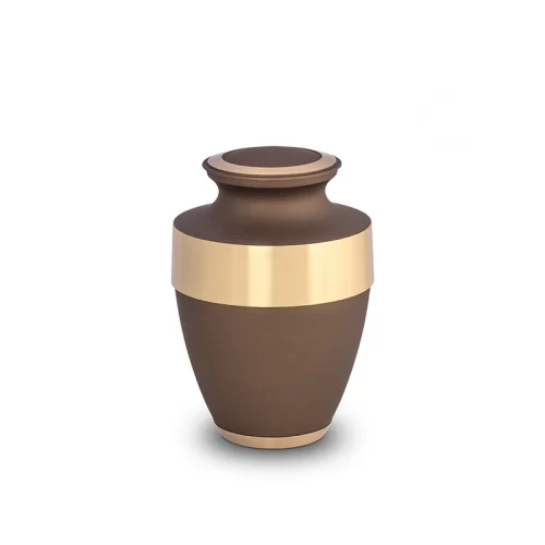 Premium Bronze and Gold Cremation Urn for Adult Ashes Memorial