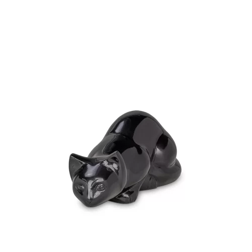 Elegant Black Cat Metal Cremation Urn