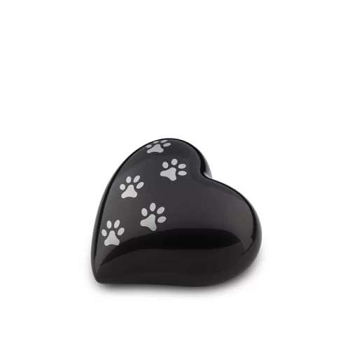 Heart-Shaped Pet Cremation Urn with Paw Print