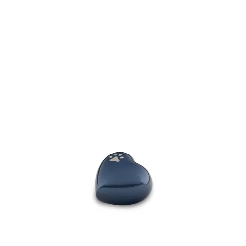 Heart-Shaped Pet Ashes Urn with Single Paw Print