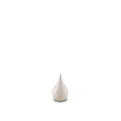 Elegant White Ceramic Teardrop Urn for Ashes