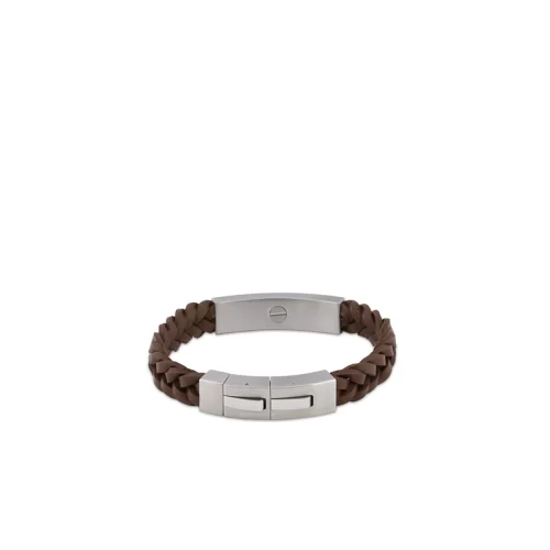 Memorial Ashes Bracelet: Plaited Leather & Stainless Steel Keepsake