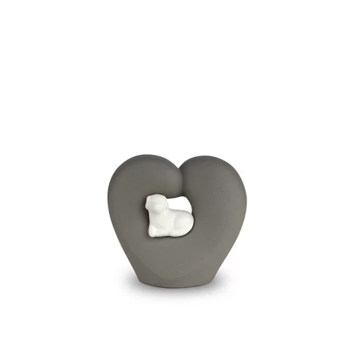 Heart-Shaped Porcelain Dog Cremation Urn