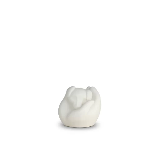 Porcelain Dog Head in Hand Cremation Urn